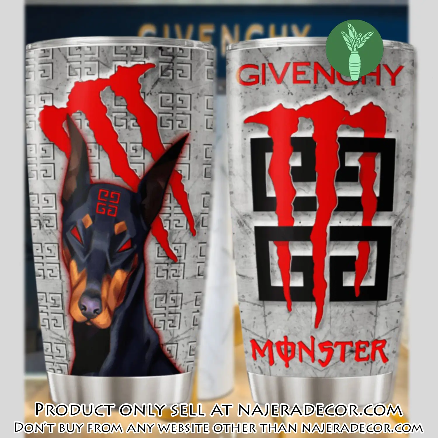 Givenchy monster stainless steel tumbler 20oz30oz njr3136458
